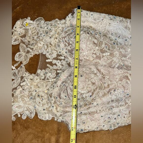 Elizabeth K Evening Dress Champagne color stunning gorgeous size XS - Picture 10 of 13